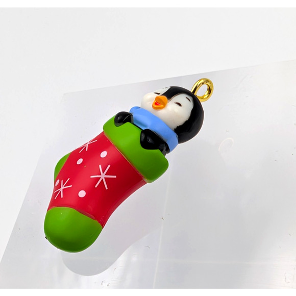4 Hallmark Keepsake Petite Penguin Christmas Tree Ornament Snuggly Stocking - Picture 9 of 12